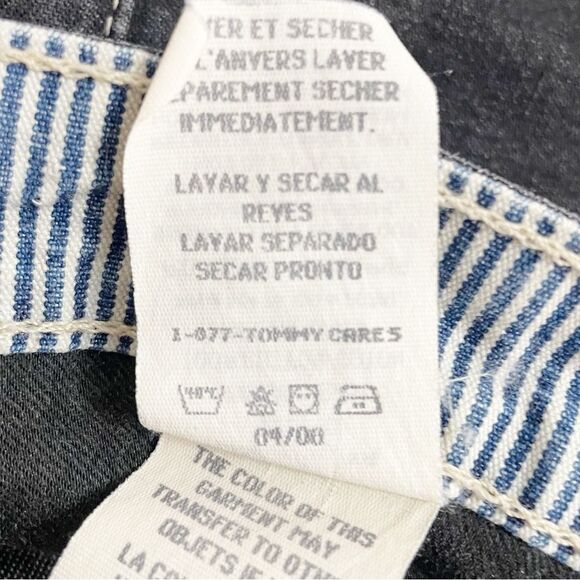 Tommy Hilfiger Vintage Y2K Black Wash Straight Leg Baggy Triple T Jeans Size 10 - Picture 9 of 11